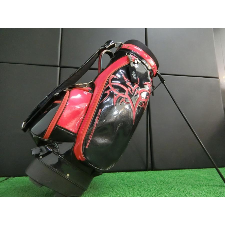 チェイスバンパイア スタンド式キャディバッグ ブラック×レッド