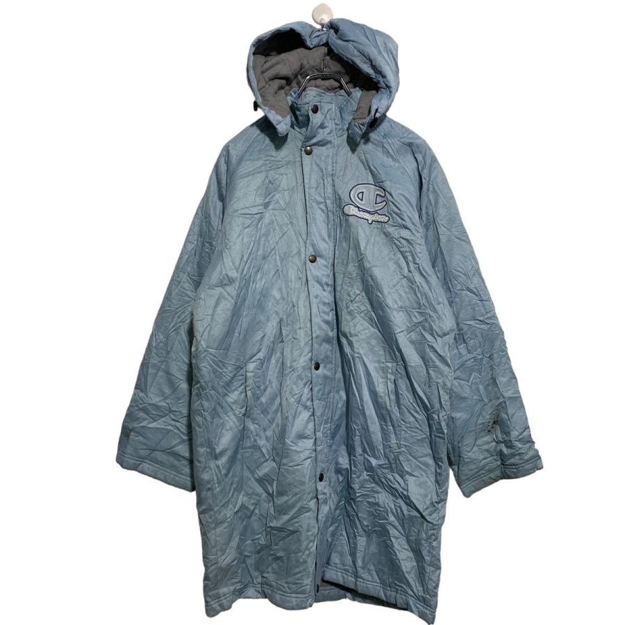 Champion 中綿 ジップアップ ベンチコート 160 キッズ ライトブルー