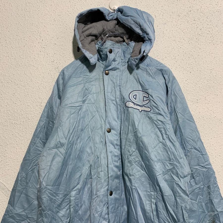 Champion 中綿 ジップアップ ベンチコート 160 キッズ ライトブルー