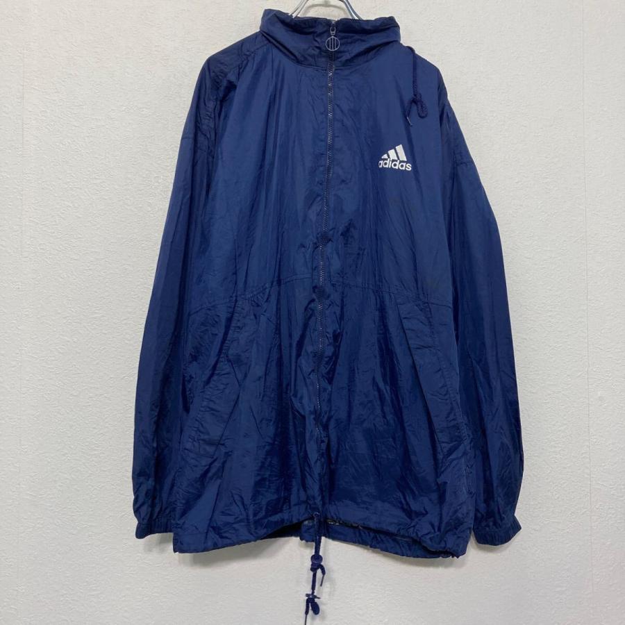 adidas ジップアップ ナイロン ジャケット アディダス L ネイビー
