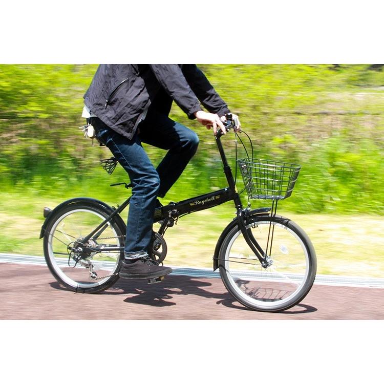 オオトモ 折りたたみ自転車 20インチ カゴ付き シマノ6段変速 LED
