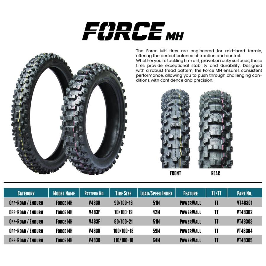 Vee Rubber FORCE-MH V483R 110/100-18 64M モトクロスタイヤ 18インチ