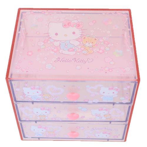 卓上収納 3段チェスト ハローキティ サンリオ ケイカンパニー 小物入れ