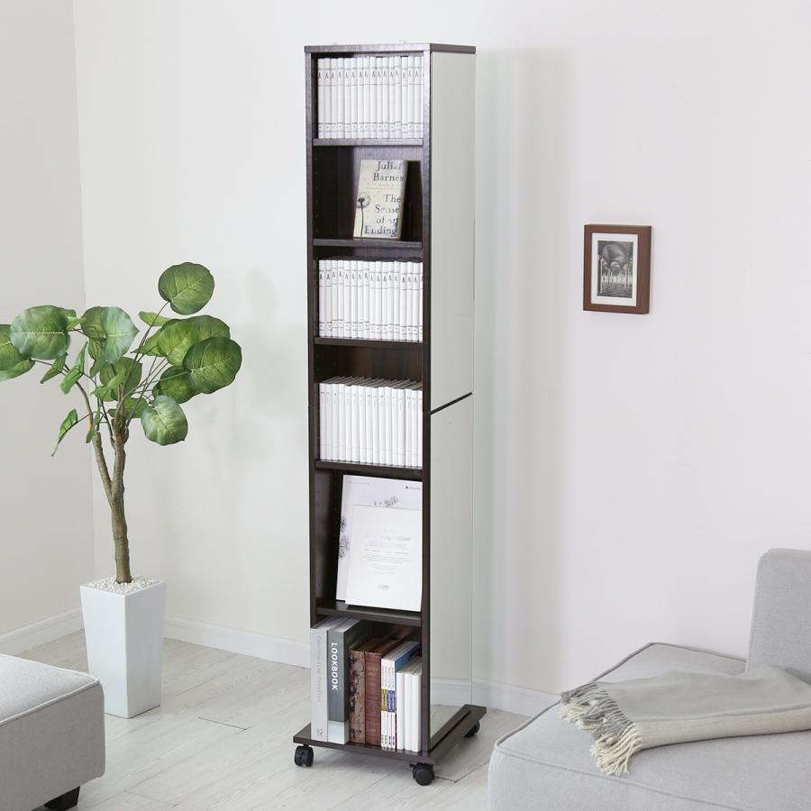 送料込み/組み立て不要】木製ミラー付き収納ラック（ナチュラル） 送料