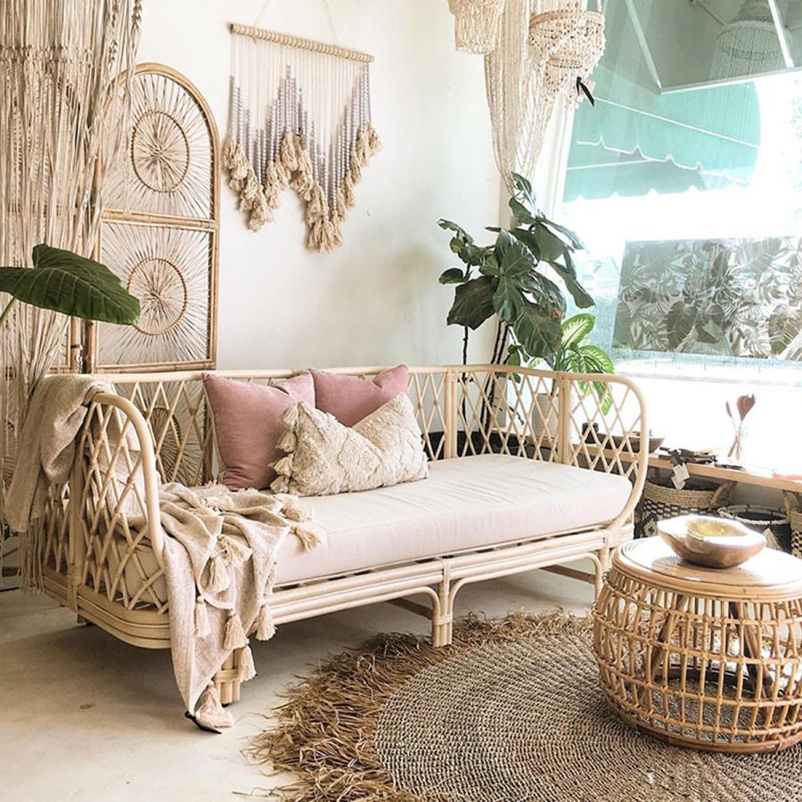 VeroMan ソファ ベッド ラタン編み 天然籐 クッション 四角 丸形