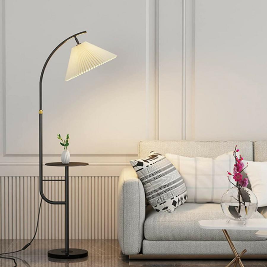 ブラック] VeroMan フロアライト スタンドライト テーブル付き サイド