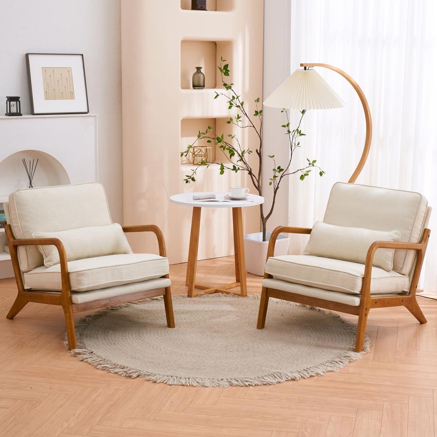 北欧レトロ 木製フレーム アームチェア 一人掛けソファー ロビーチェア
