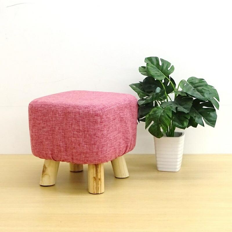 木脚ミニスツール ピンク 高さ28cm ビバホーム : ビバホーム