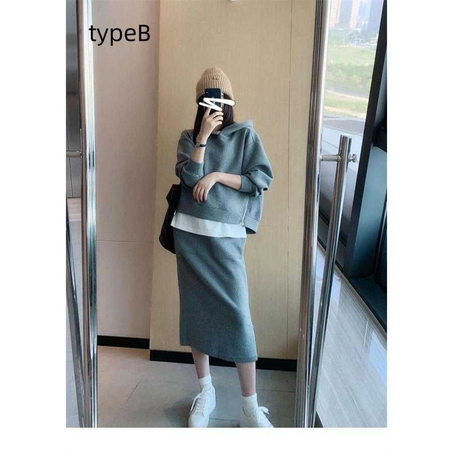 セットアップ スカート レディース 上下セット フード タイトスカート