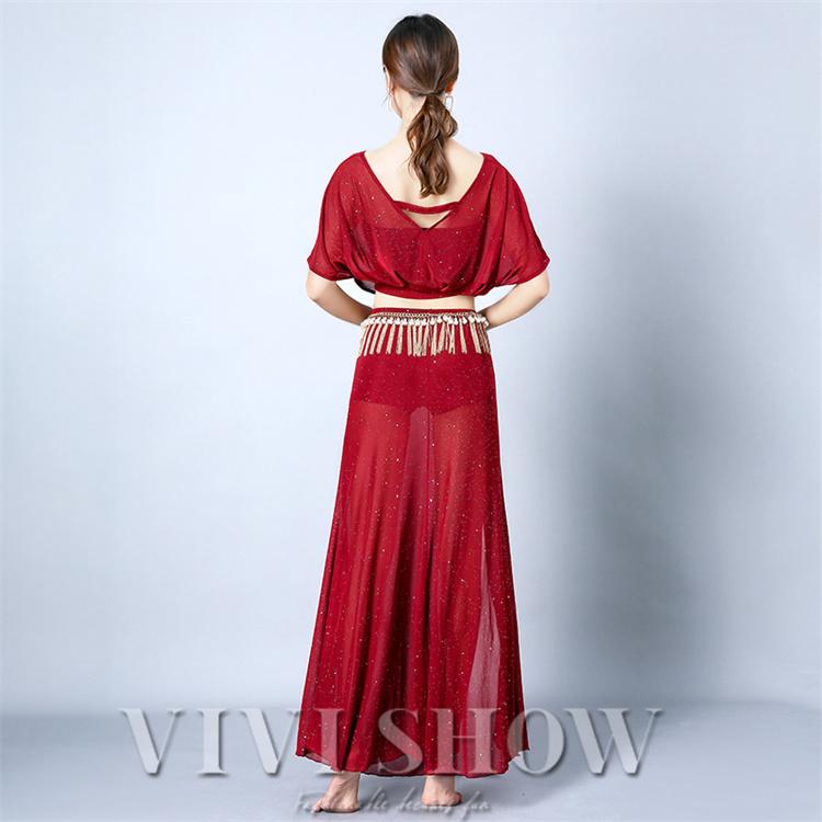 ベリーダンス衣装レディース 上下2点セットアップ かわいい系トップス