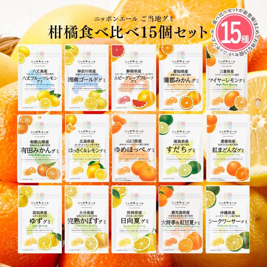 全農 【柑橘系グミ 15種類セット】全国農協食品 ニッポンエール ご当地