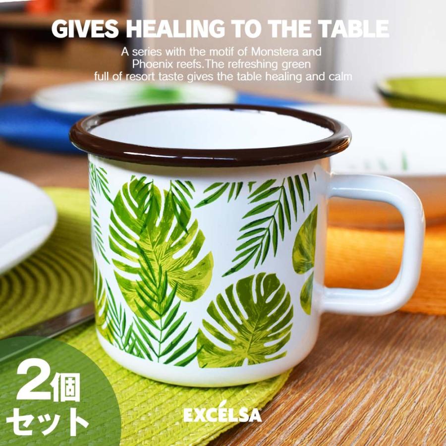 EXCELSA（エクスチェルサ） マグカップ ホーロー ペア 2個セット