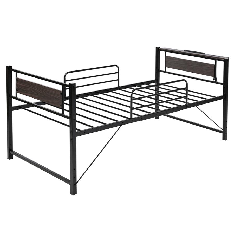 ロータイプベット 宮棚 ベッド シングル ロング 高さ調節 3段階 パイプ