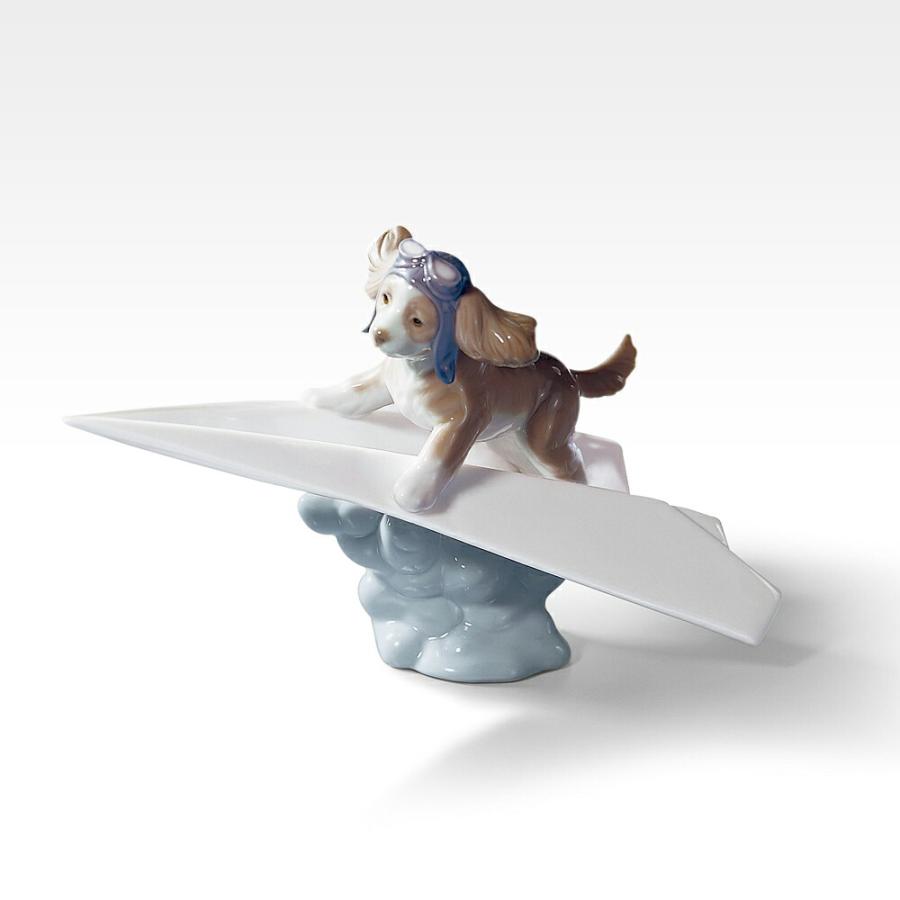 美品】リヤドロ 可愛いパイロット 犬と紙飛行機 置物 陶器｜Yahoo