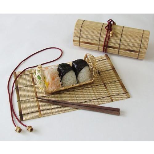 三角おむすび篭 小 国産 日本製 竹かごにすだれを巻いたお弁当箱 職人