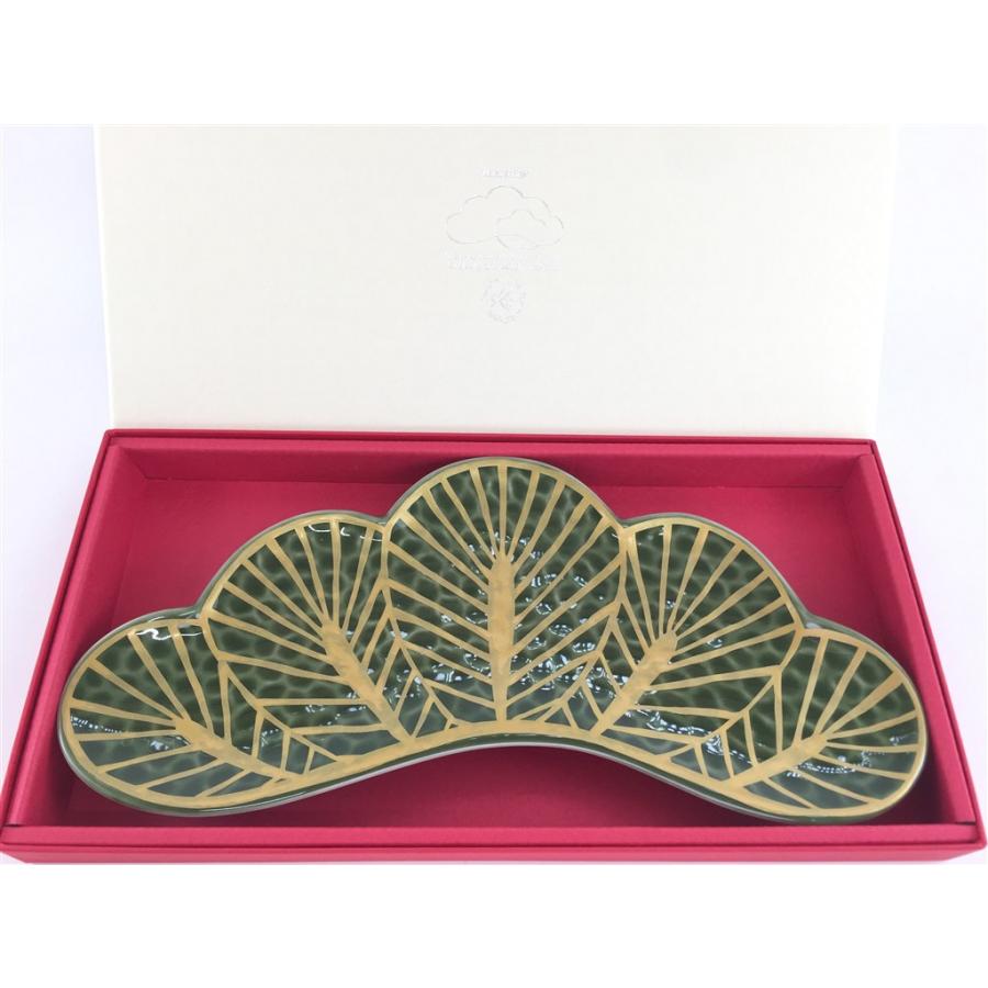 専用化粧箱入】有田焼 幸楽窯 錦金松葉形前菜皿(白(金/銀) /茶緑(金/銀
