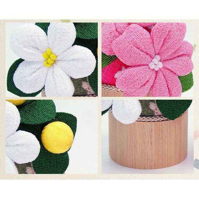 大阪長生堂 ちりめん 桜橘 木製丸台 高さ8.5cm 雛人形 小道具 道具