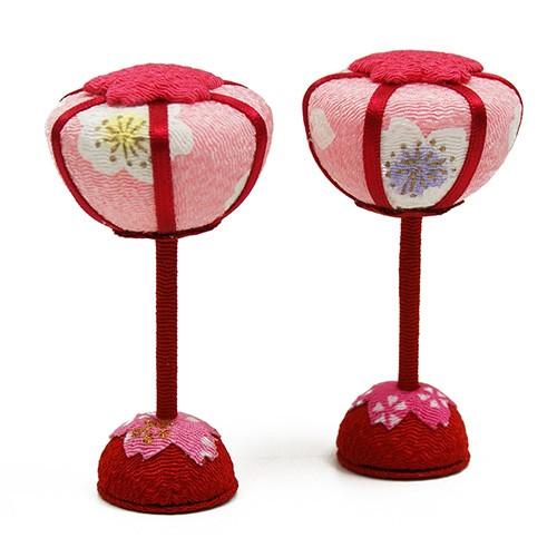 大阪長生堂 桜ぼんぼり （7.5cm） 一対 雛人形 小道具 道具 自由に飾っ