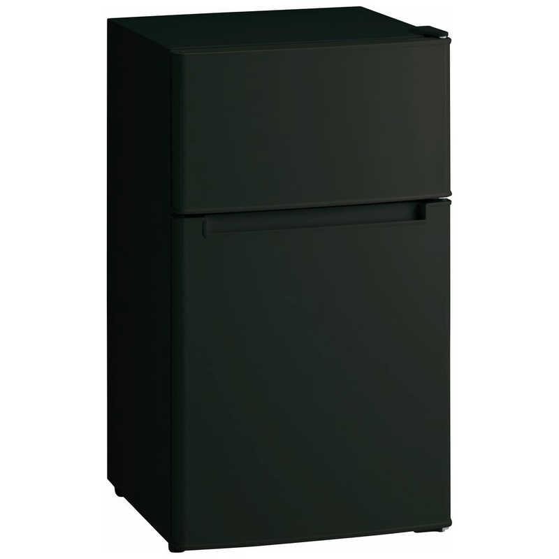 ORIGINALBASIC 冷蔵庫 2ドア 幅47.4cm 85L 右開き 直冷式 ブラック BR