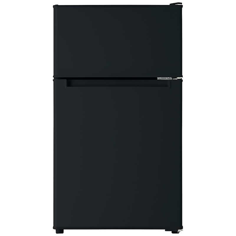 ORIGINALBASIC 冷蔵庫 2ドア 幅47.4cm 85L 右開き 直冷式 ブラック BR