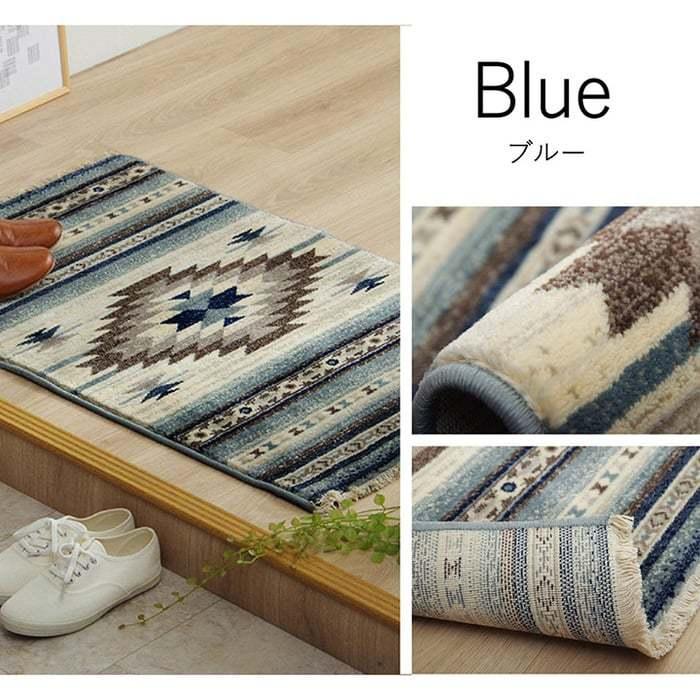 イケヒコ 玄関 マット ウィルトン織 ラグ キリム柄 デザインマット へ