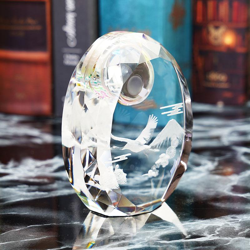 クリスタル時計 名入れプレゼント ギフト 3Dクリスタルファンタジー