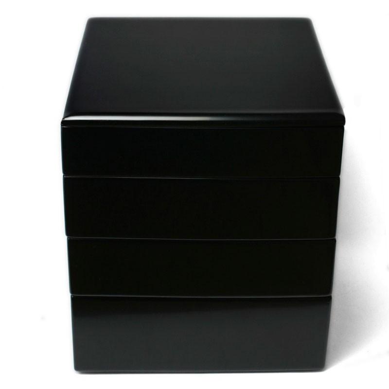 漆器：黒内朱段違四段七五重・奥田志郎《4段・漆塗り・重箱》 : 和食器