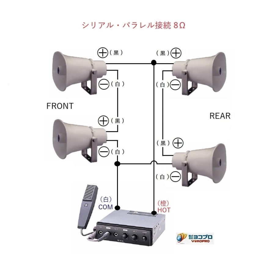 TOA 車載用PAアンプ40Wに拡声器スピーカーセット (代引不可) CA-400DN+