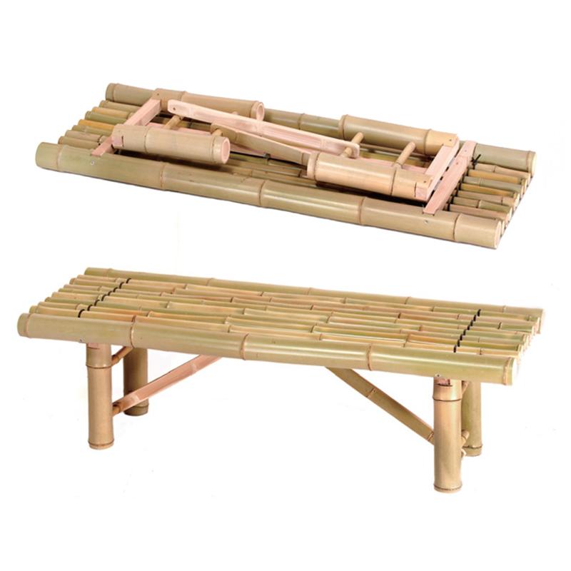 白丸竹縁台(折りたたみ式脚) 幅1220mm*奥行400mm*高さ350mm : TAKENOKO