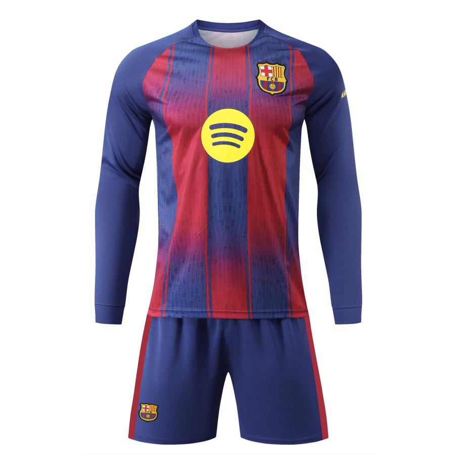 A516 サッカーユニフォーム バルセロナ 2025-2026年 ホーム 長袖大人用