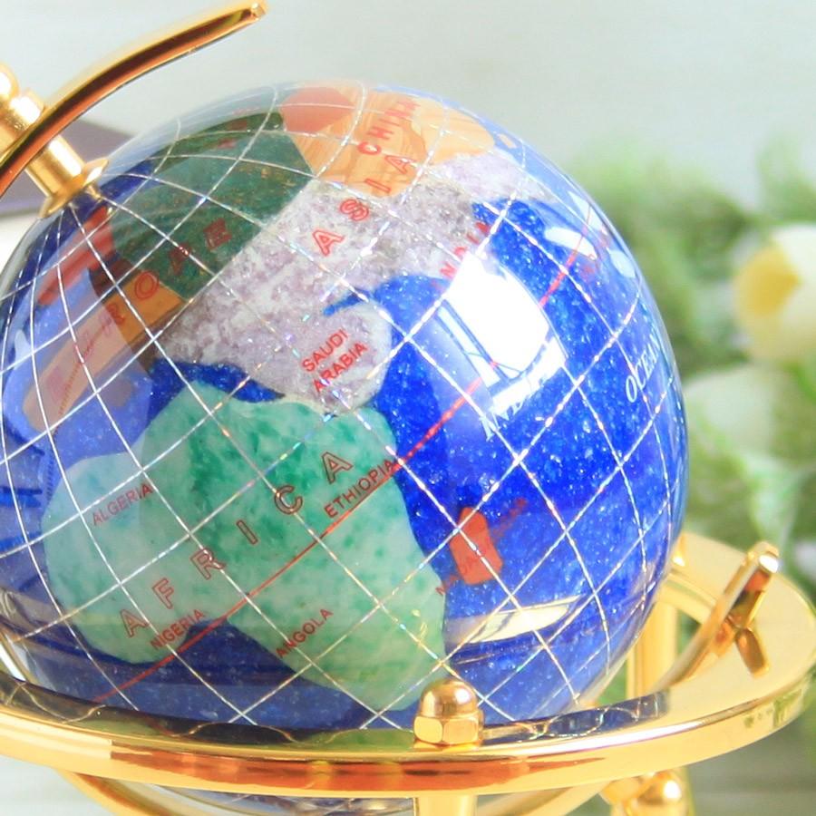 東京銀座PICALS 天然石地球儀 8cm3脚 水晶（新枠リニューアル