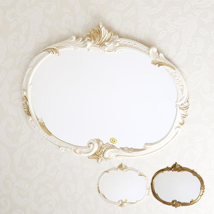 壁掛け ミラー おしゃれ ウォールミラー 鏡 姿見 ロココ調 姫系