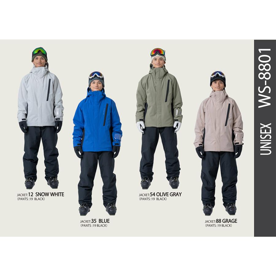 ウィンデックス メンズ スキーウェア 上下セット WS-8801 : スポーツ