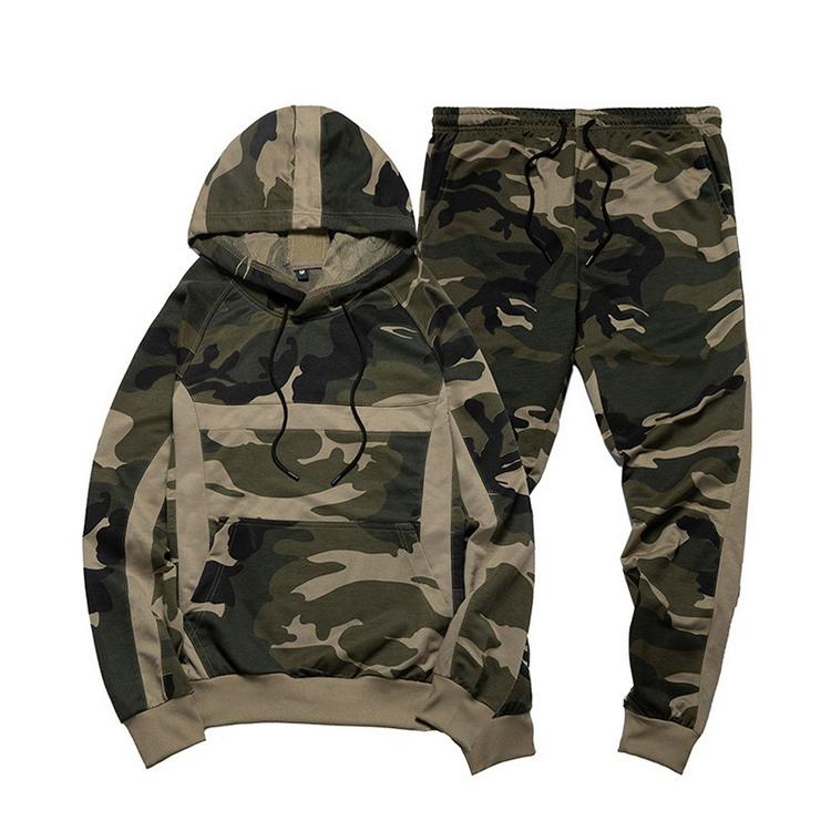 メンズ スウェット上下セット ジャージ 上下 迷彩柄 パーカー+ジョガー