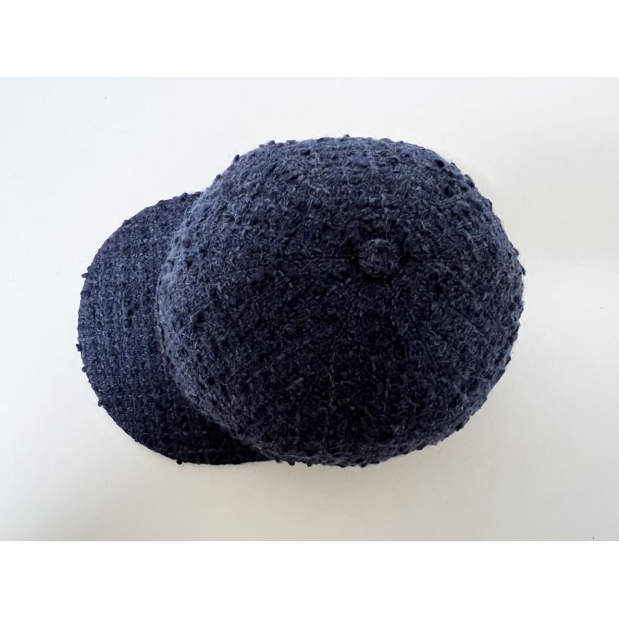 CHANEL（シャネル） 送料無料 キャップ ツイード ブルー ネイビー 帽子