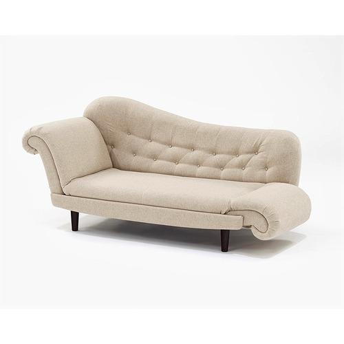 大塚家具 ソファベッド 「シェル」 布 ベージュ色 木脚【受注生産品