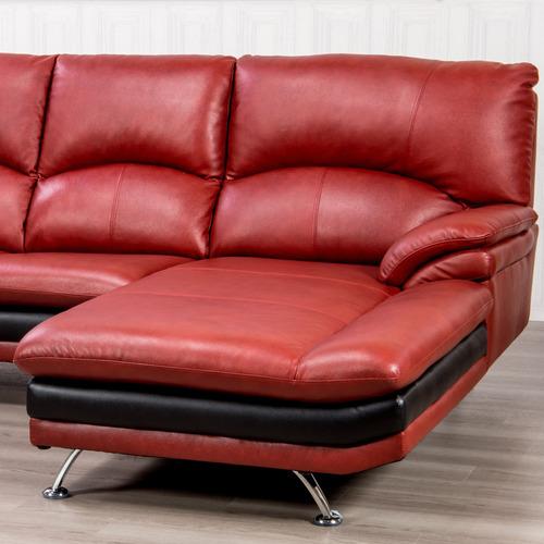 幅237］左カウチソファ 本革 「YCS150003RD」 レッド ヤマダオリジナル