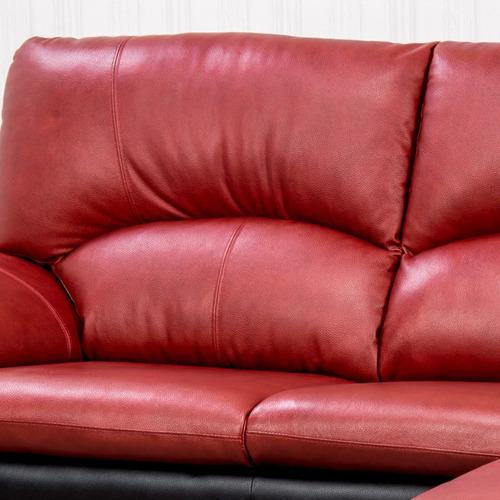 幅237］左カウチソファ 本革 「YCS150003RD」 レッド ヤマダオリジナル