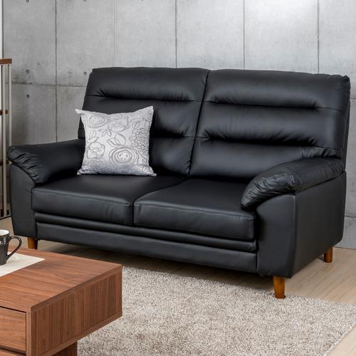 ヤマダオリジナル［2人掛］ソファ 「YS120012BK」 幅163 合成皮革