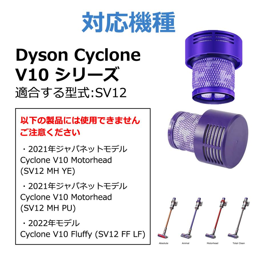 ダイソン 掃除機 フィルター V10 互換品 2個セット SV12 dyson