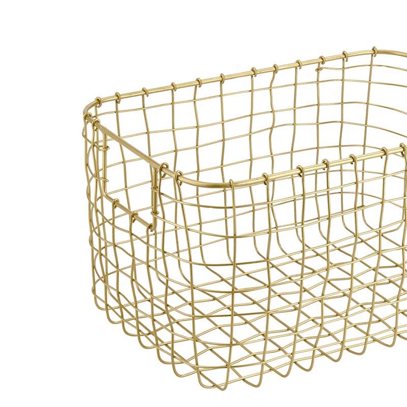 収納 ワイヤーバスケット 収納バスケット 真鍮風 インテリア雑貨