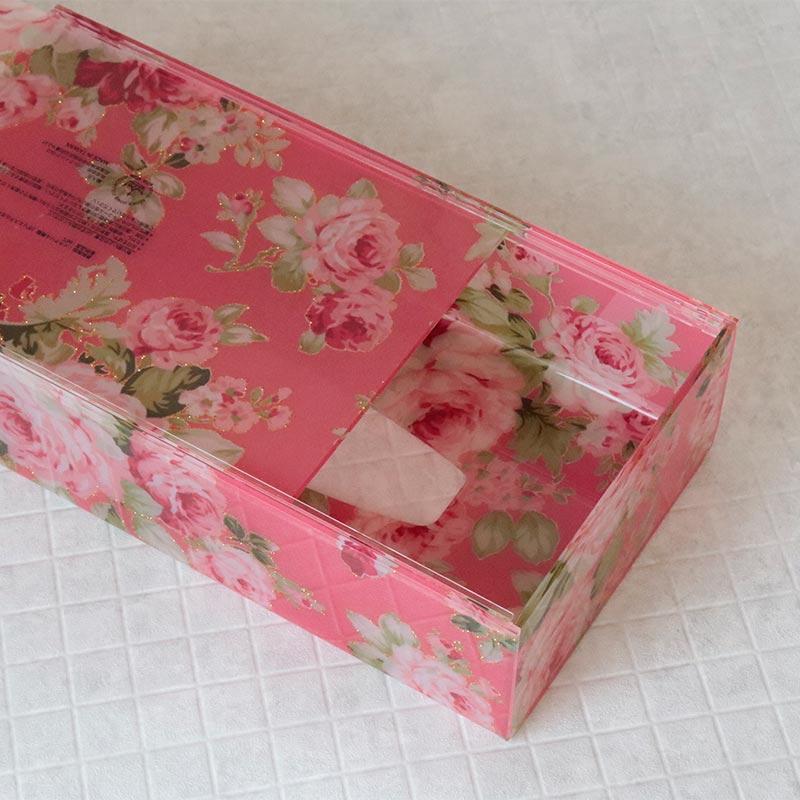 ティッシュケース おしゃれ ボックスティッシュケース アクリル 花柄