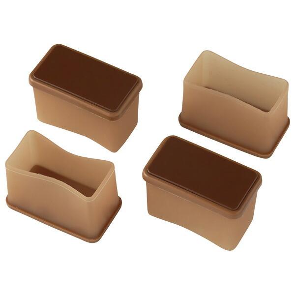 LEC（レック） 椅子脚カバー 脚ピタキャップ 長角L 長方形用 4個入 O