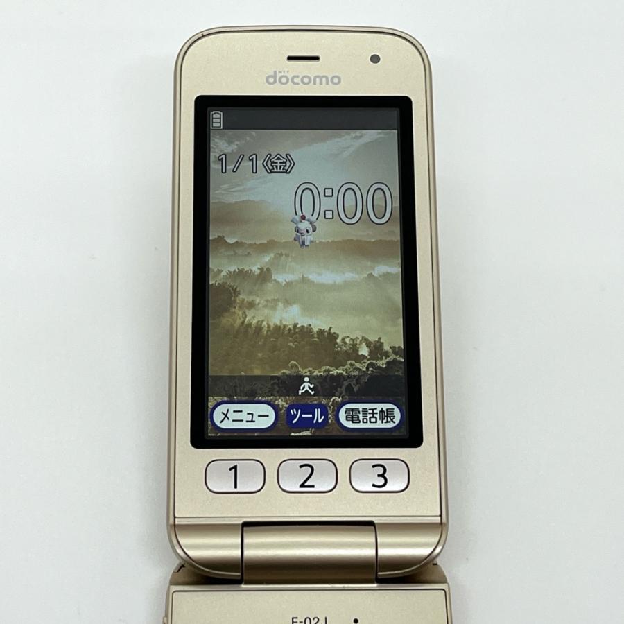 らくらくシリーズ 【美品】らくらくホン F-02J ゴールド ドコモ SIM