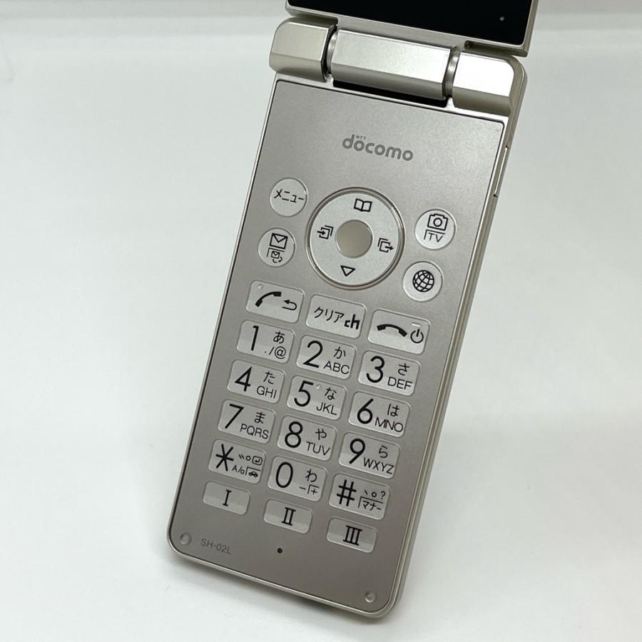 AQUOS ケータイ 【美品】AQUOSケータイ SH-02L ゴールド docomo SIM