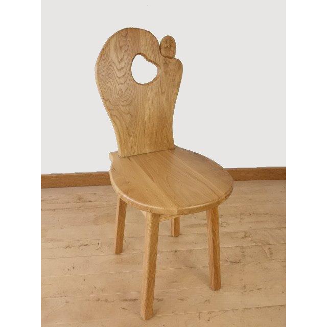 ふくろう 椅子 ダイニングチェアー イスF ナラ材 白木色 勇峰工芸（新