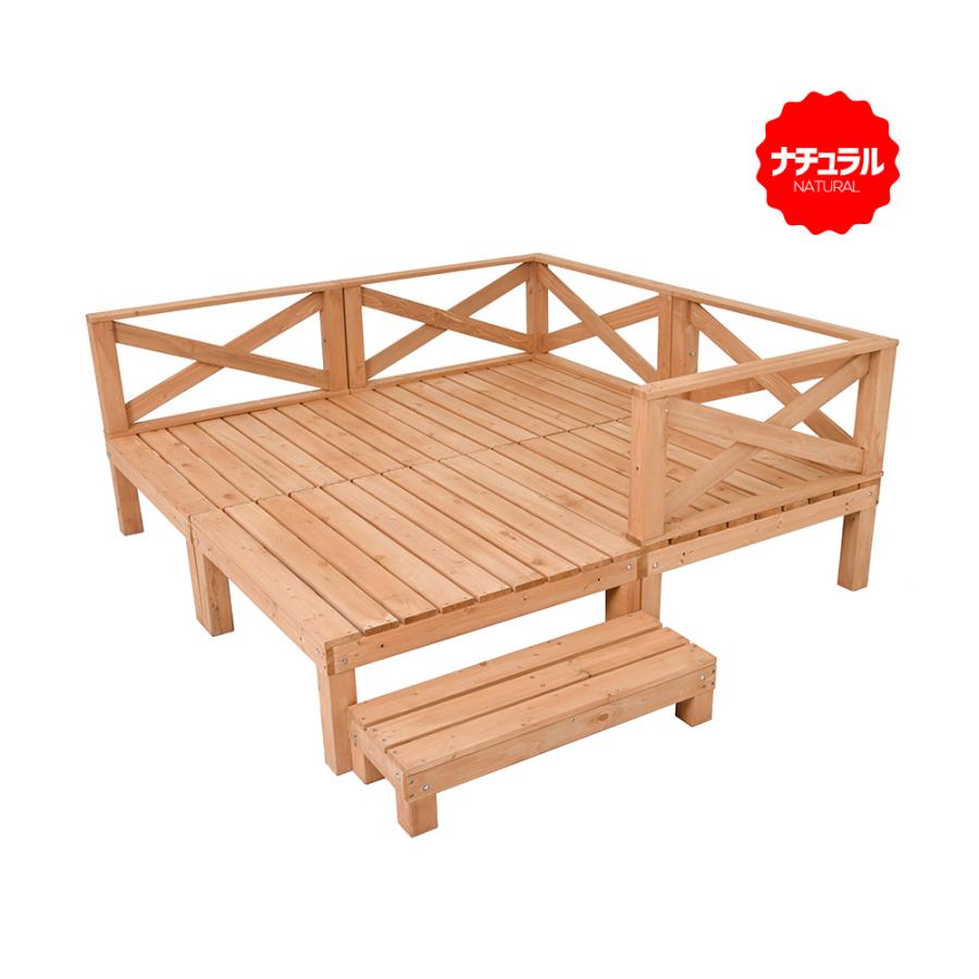 ウッドデッキ 天然木 キット 8点セット 1.0坪 ウッドパネル ベランダ