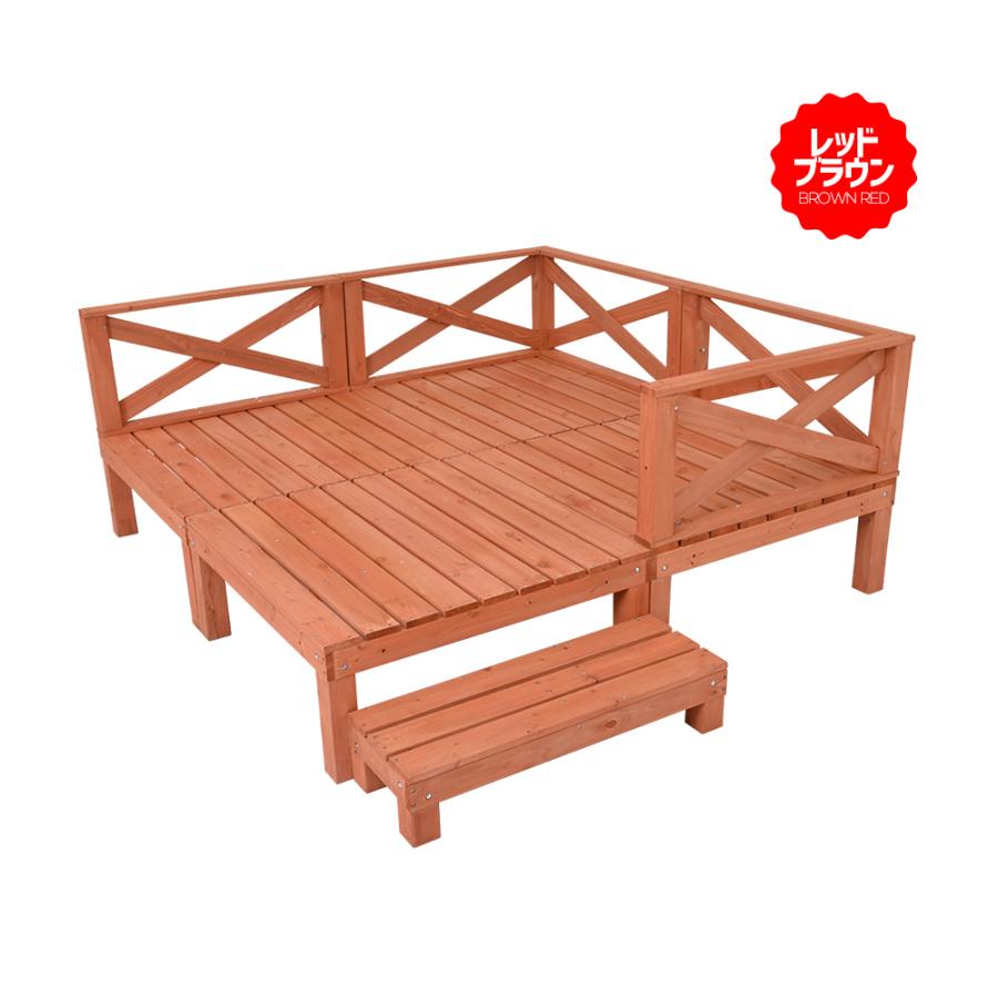 ウッドデッキ 天然木 キット 8点セット 1.0坪 ウッドパネル ベランダ