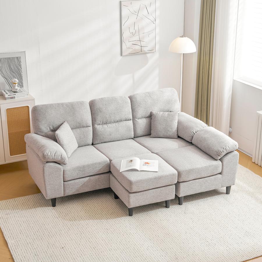 ソファ ソファーセット 5人掛け 2-5人掛け L字 クッション付き 肘付き