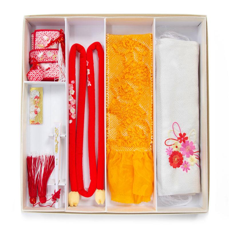 七五三 7歳着物 レンタル フルセット 紅一点 ブランド着物 赤 扇面に